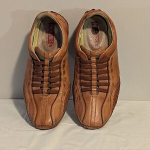 Pikolinos Spanish Rich Brown Leather Driving Shoes Men's 10 Euro 43 All Leather.